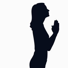 Praying women silhouette 
