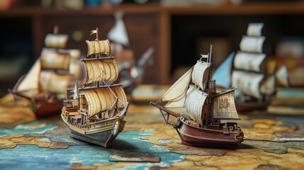Tabletop board game miniature design nautical theme.