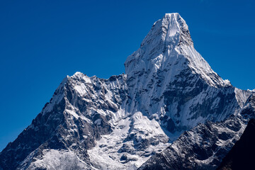 Ama Dablam, Nepal, on the way to the Everst Base Camp, EBC trekking, Epic Mountain, Mount Ama...