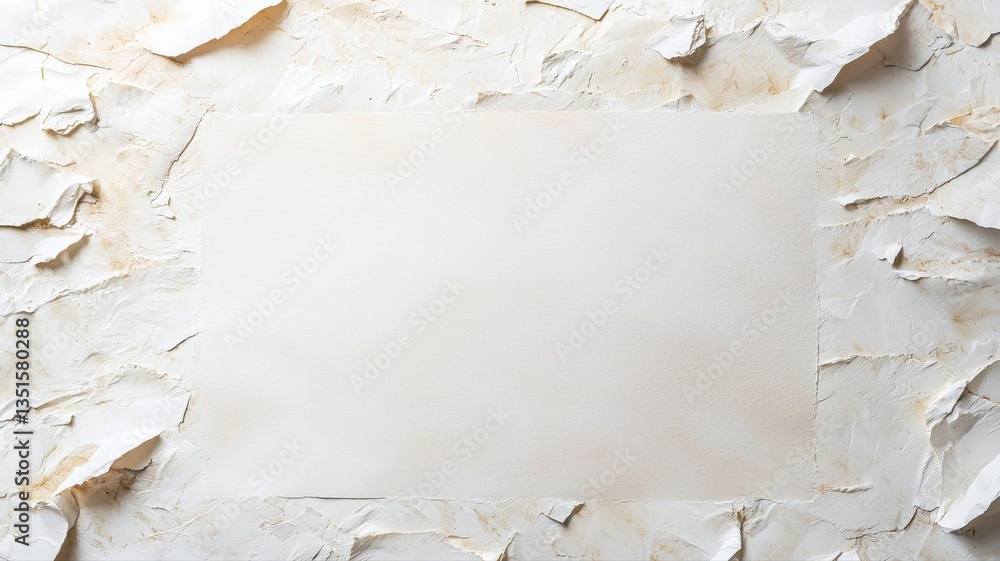 Poster textured blank paper background with torn edges, ideal for design or art projects.