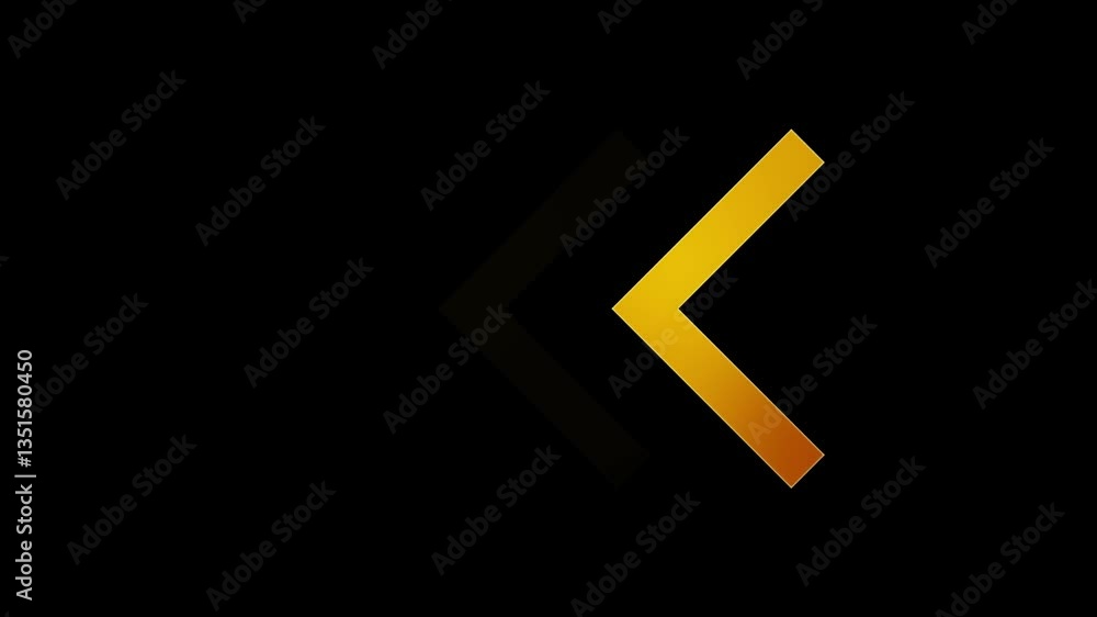 Poster arrow icon animation on a black background 4k orange animated arrows with gradient effect fading arr