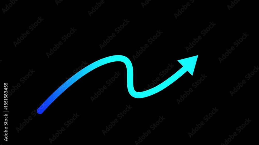 Poster glowing blue blue modern arrows moving in different directions – smooth motion animation set of anim