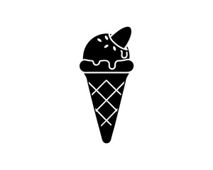 creative details Ice Cream Cone with a Tiny Surfboard Stuck in It Icon vector illustration 