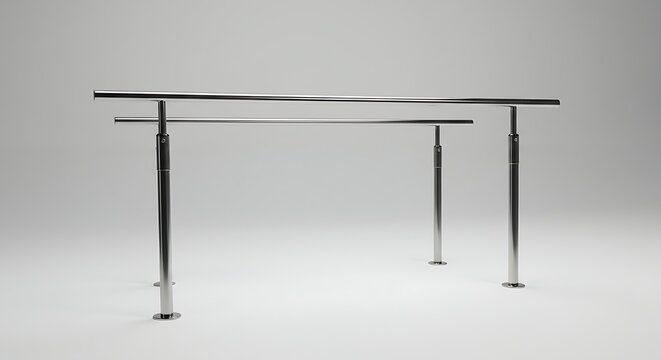 A set of parallel bars, commonly used for gymnastics training.