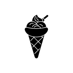 creative details Ice Cream Cone with a Tiny Surfboard Stuck in It Icon vector illustration 