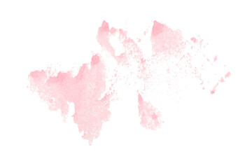 Abstract pink watercolor painting on transparent background. This is a watercolor splash painting,...