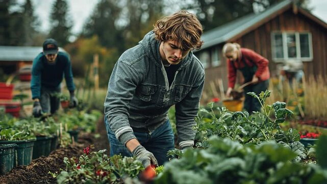 Community garden harvest, fall