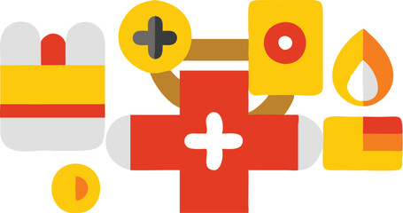 Obraz premium Healthcare Icon Set – Medical, Doctor & Clinic Vector Illustrations