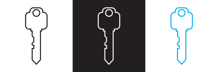 Key icon.  Vector illustration. isolated on white and black background. EPS 10