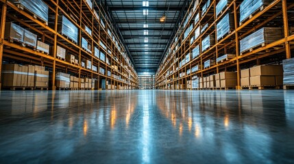 Warehouse interior showcasing organized storage space