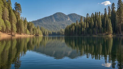 Obraz premium mountain lake reflection