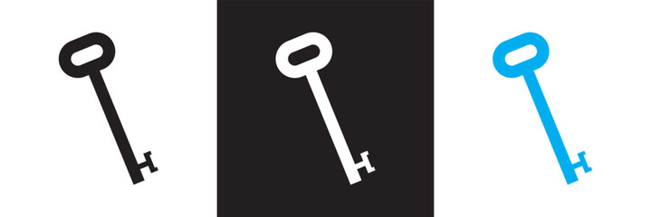 Key icon.  Vector illustration. isolated on white and black background. EPS 10