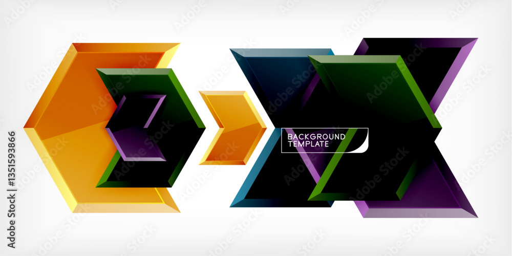 Aufkleber Vector 3d arrow techno design template