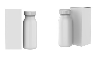 Plastic Bottle Mockup Isolated On White Background. 3d illustration