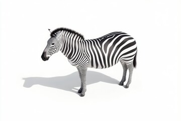 Fototapeta premium Side view of a zebra against white background