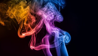 Obraz premium atmospheric smoke colorful close up on a black background