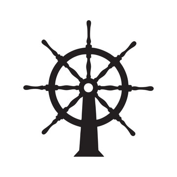 recommend clip art: Black and white hand-drawn steering wheel icon silhouette isolated on a white background. Ship steering wheel clipart vector Black silhouettes llustration of  Ship on white background