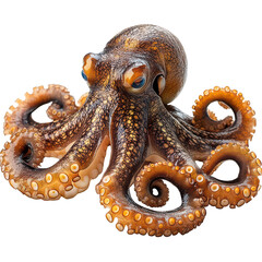 Obraz premium Common Octopus isolated on transparent background, PNG