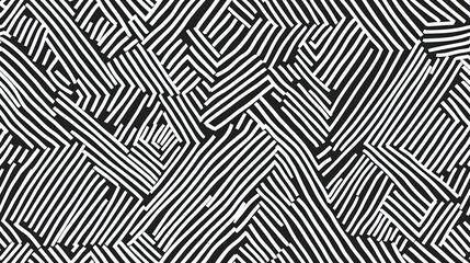 Geometric Black and White Stripe Lines Create an Abstract Triangle and Hexagon Patterned Background in Retro Style