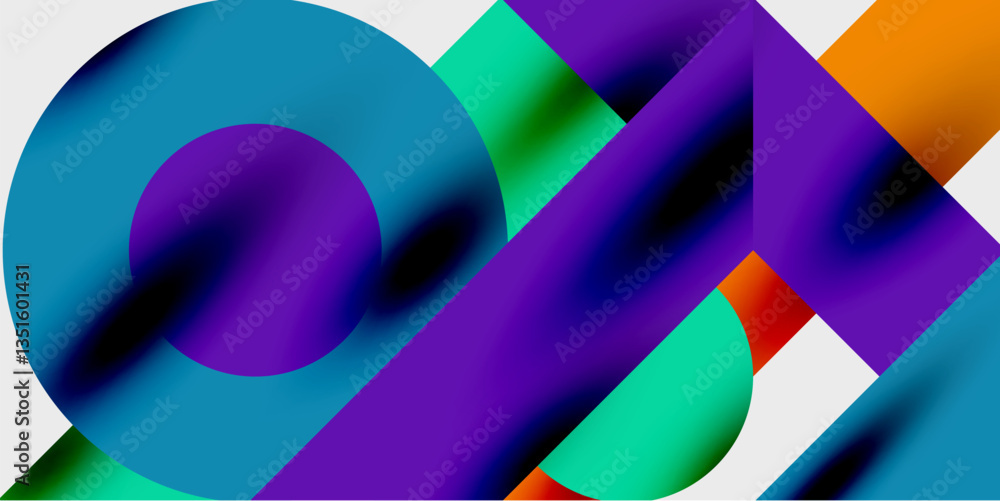 Poster Vibrant abstract background circles with smooth gradients, creating a dynamic and modern design. Ideal for creative, tech, or contemporary-themed projects