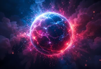 Glowing sphere with energy connections