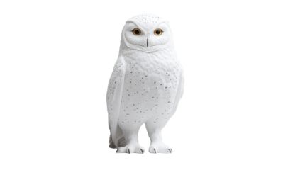 white snowy owl isolated on white