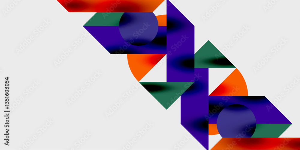 Aufkleber Modern abstract background featuring circles, lines, and triangles in a dynamic geometric composition. Perfect for stylish, tech, or creative-themed designs