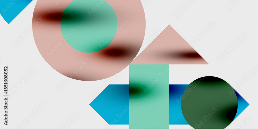 Poster vibrant abstract background circles with smooth gradients, creating a dynamic and modern design. ide