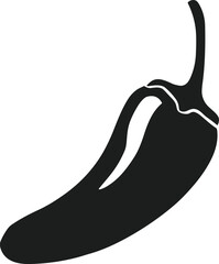 Chili Pepper Silhouette Vector - Spicy Hot Pepper Icon