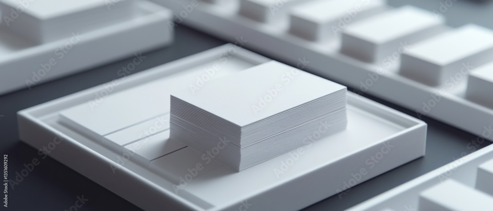 Poster minimalist business card display on elegant surface with clean lines and professional presentation f