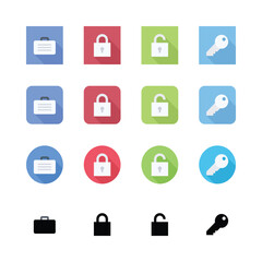 Flat vector set of social web icons design symbols