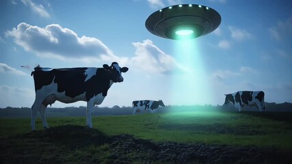 a UFO abducts a cow
