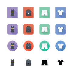 Flat Icon Set for Web and Mobile Applications with Various Symbols and Designs