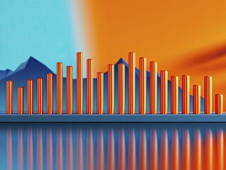 Obraz premium Create a data visualization approach featuring bright neon charts, ensuring an organized and spacious design for intuitive insights.