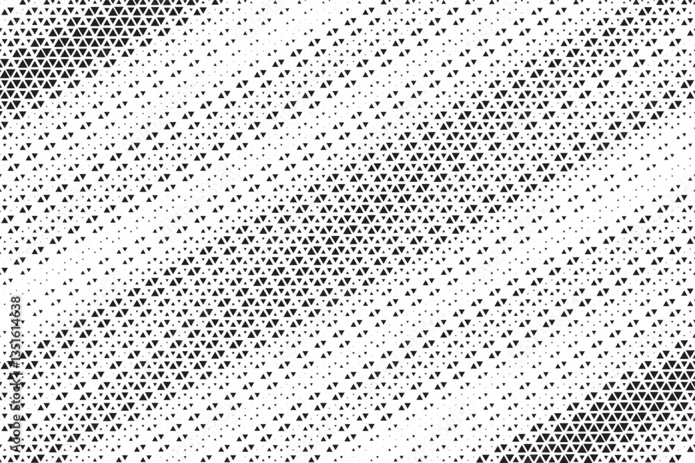 Leinwandbilder Triangular halftone texture retro wave vector. Geometric technology abstract diagonal dotted background. Half tone triangles retro comic pattern. Minimal 80s style dynamic tech structure wallpaper.