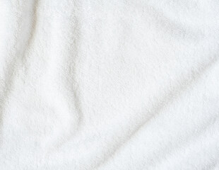 White towel texture background or beach bath fabric, kitchen wiper towel or plain blank cloth bathroom rug made of soft clean cotton fiber material for linen laundry backdrop