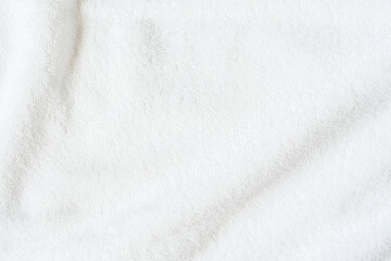 Fototapeta premium White towel texture background or beach bath fabric, kitchen wiper towel or plain blank cloth bathroom rug made of soft clean cotton fiber material for linen laundry backdrop