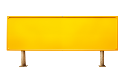 Blank Yellow Road Sign for Advertisement Mockup