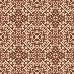 Elegant Brown Seamless Pattern for Sophisticated Decorative Design . Vector illustration.