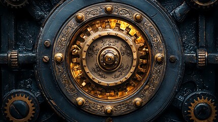 Fototapeta premium Retro inspired gear mechanism high resolution picture
