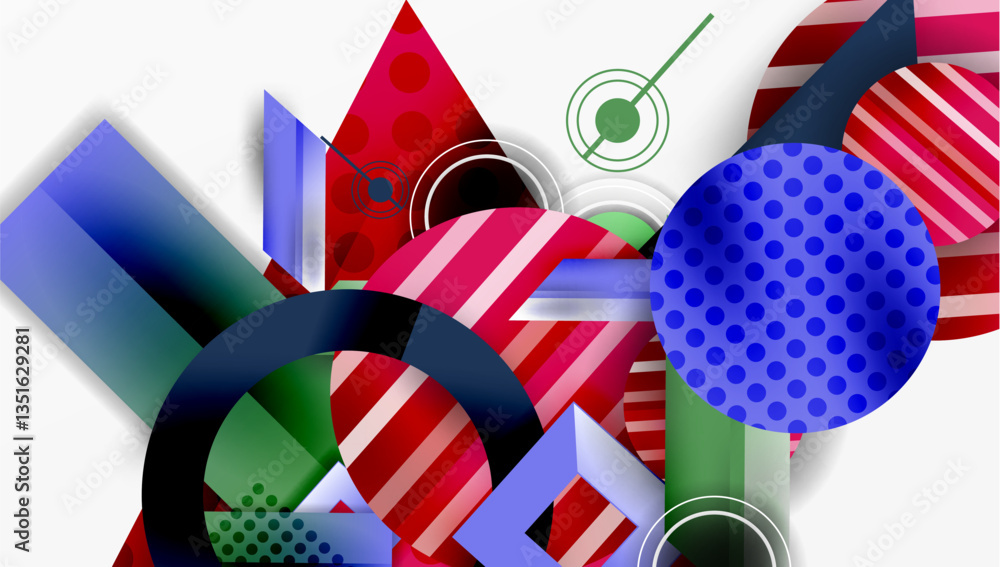 Poster abstract design with layered geometric shapes
