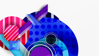 Obraz premium Complex geometric background with circles and triangles