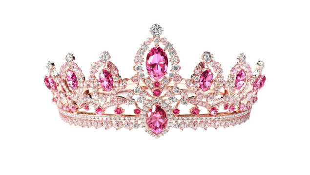 pink tiara crown of thorns on a white background
