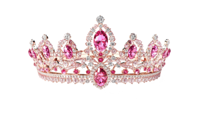 pink tiara crown of thorns on a white background