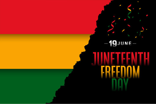 Juneteenth Freedom Day celebration torn paper style background