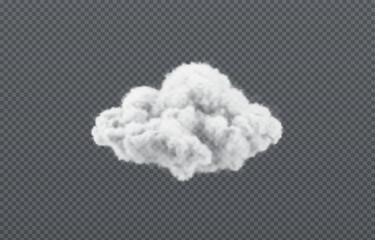 Vector realistic cloud, smoke or fog on isolated transparent background. Cloud png. Smoke png
