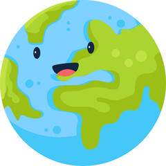 cute cartoon earth vector illustration