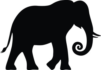 Majestic Elephant Silhouette Symbolizing Strength and Wisdom