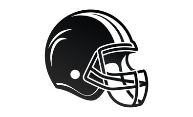 American football helmet silhouette, sports safety gear vector icon
