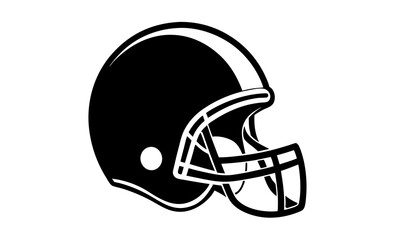 American football helmet silhouette, sports safety gear vector icon